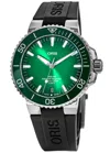 Oris Aquis Date Green Dial Rubber Strap Men's Watch 01 400 7763 4157-07 4 24 74eb In Green