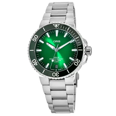 Oris Aquis Date Green Dial Steel Men's Watch 01 400 7763 4157-07 8 24 09peb In Red