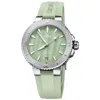 Oris Aquis Date Green Mother Of Pearl Dial Rubber Strap Women's Watch 01 733 7770 4157-07 4 18 67fc In Green