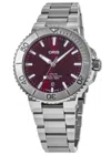 Oris Aquis Date Red Cherry Dial Steel Men's Watch 01 733 7766 4158-07 8 22 05peb In Red