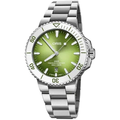 Pre-owned Oris Aquis Date Taste Of Summer Grn Men's Watch 01 733 7787 4137-07 8 22 04peb