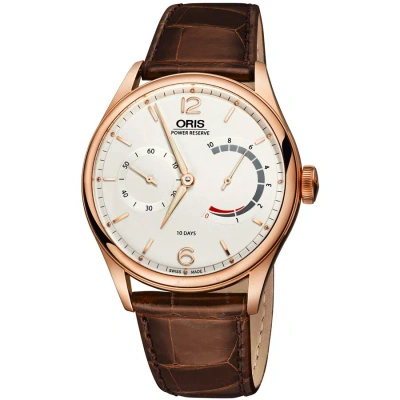 Oris Artelier Silver Dial 18kt Rose Gold Men's Watch 110-7700-6081ls