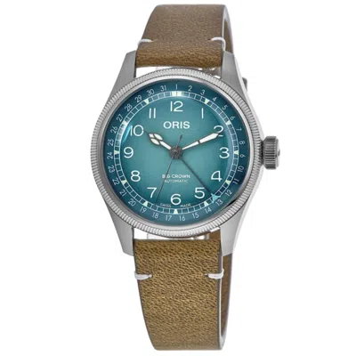 Oris Big Crown Date Cervo Volante Limited Edition Automatic Blue Dial Brown Leather Strap Men's Watch 01