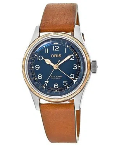 Pre-owned Oris Big Crown Pointer Date Blue Men's Watch 01 754 7741 4365-07 5 20 71