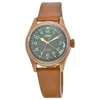 Oris Big Crown Pointer Date Green Dial Brown Leather Strap Unisex Watch 01 754 7749 3167-07 5 17 69gbr In Green