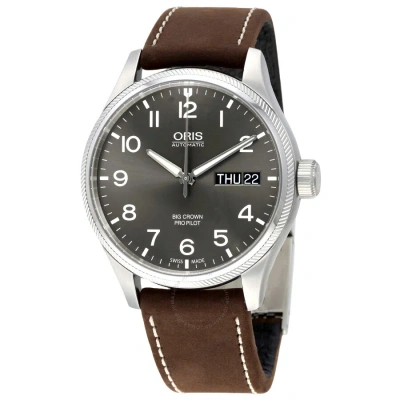 Oris Big Crown Pro Pilot Automatic Grey Dial Men's Watch 752-7698-4063brls In Brown