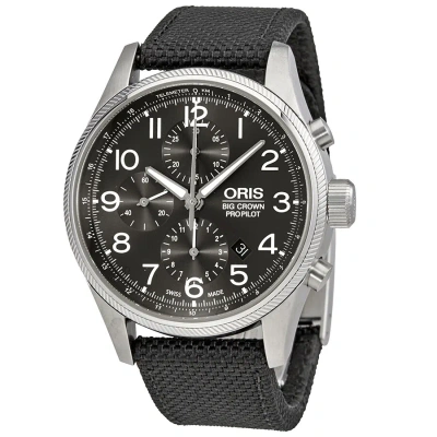 Oris Big Crown Propilot Grey Dial Chronograph Men's Watch 774-7699-4063bkfs In Black