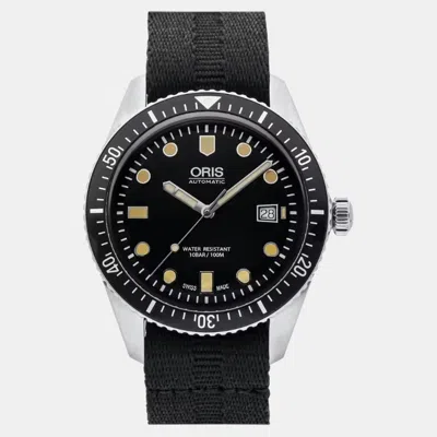 Pre-owned Oris Black Stainless Steel Divers Sixty-five 01 733 7720 4054-07 5 21 26fc Automatic Men's Wristwatch 42 