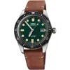 Oris Divers Green Dial Brown Leather Strap Men's Watch 01 733 7720 4057-07 5 21 45 In Green