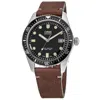 Oris Divers Sixty-five Automatic Black Dial Leather Strap Men's Watch 01 733 7720 4054-07 5 21 45 In Black