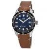 Oris Divers Sixty-five Blue Dial Brown Leather Strap Men's Watch 01 733 7707 4055-07 5 20 45 In Blue