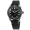 Oris Divers Sixty-five Calibre 400 Black Dial Leather Strap Men's Watch In Black
