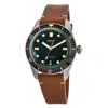 Oris Divers Sixty-five Green Dial Brown Leather Strap Men's Watch 01 733 7707 4357-07 5 20 45 In Green