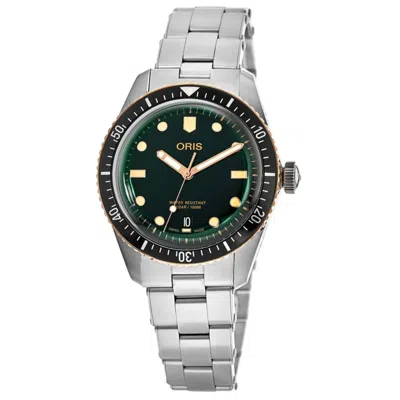 Oris Divers Sixty-five Green Dial Stainless Steel Men's Watch 01 733 7707 4357-07 8 20 18 In Metallic