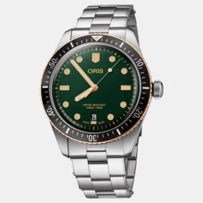 Pre-owned Oris Green Bronze Stainless Steel Divers Sixty-five 01 733 7707 4357-07 8 20 18 Automatic Men's Wristwatc