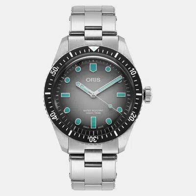 Pre-owned Oris Grey Stainless Steel Divers Sixty-five 01 733 7707 4053-07 8 20 18 Automatic Men's Wristwatch 40 Mm