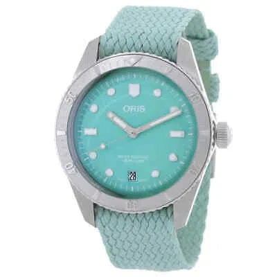 Pre-owned Oris Divers Sixty-five Automatic Green Dial Ladies Watch 01 733 7771