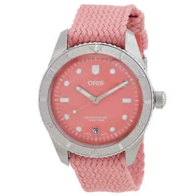 Pre-owned Oris Divers Sixty-five Automatic Pink Dial Unisex Watch 01 733 7771 4058-07