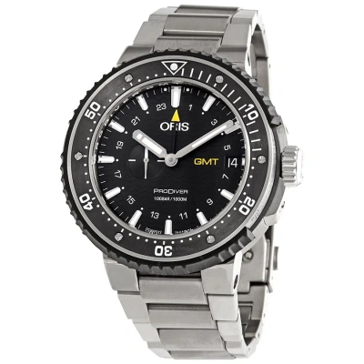 Oris Prodiver Gmt Black Dial Automatic Men's Steel Watch 01 748 7748 7154-07 8 26 74peb In Black / Grey