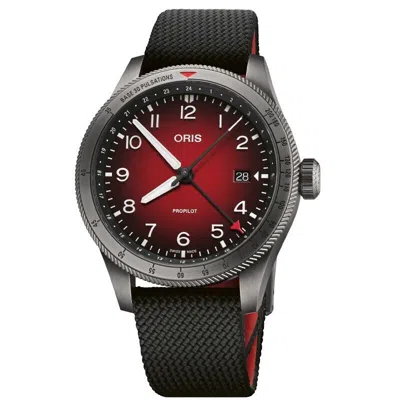 Pre-owned Oris Propilot Gmt 41.5mm Red Dial Men's Watch 01 798 7773 4268-07 3 20 14glc
