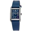 Oris Rectangular Automatic Blue Dial Leather Strap Unisex Watch 01 561 7783 4065-07 5 19 17