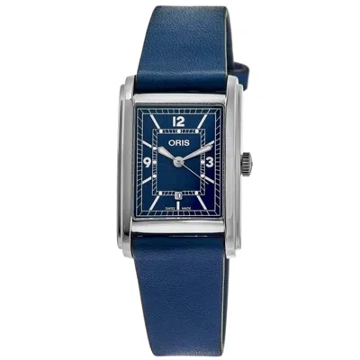 Oris Rectangular Automatic Blue Dial Leather Strap Unisex Watch 01 561 7783 4065-07 5 19 17