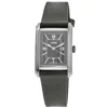 Oris Rectangular Automatic Green Dial Leather Strap Unisex Watch 01 561 7783 4063-07 5 19 16 In Black