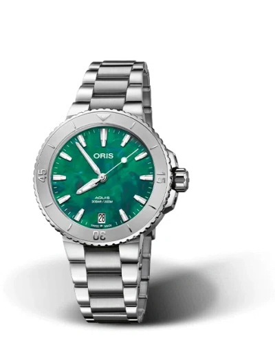 Pre-owned Oris X Bracenet Aquis 36.5mm Steel Unisex Watch 01 733 7770 4137-07 8 18 05p