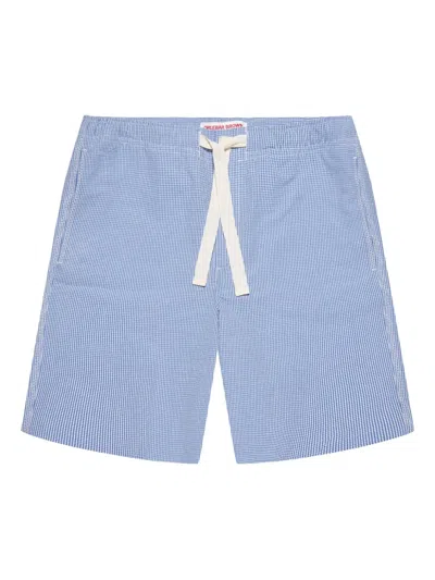 Orlebar Brown Alex Checked Lightweight Shorts In Blue