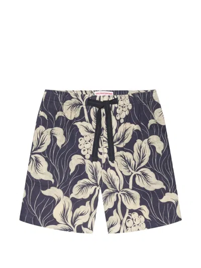 Orlebar Brown Alex Floral Drawstring Shorts In Blue