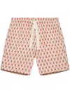Orlebar Brown Alex Lattice Summer Shorts In Red-white Sand In Nude