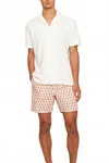 Orlebar Brown Alex Lattice Summer Shorts In Red-white Sand In Multi