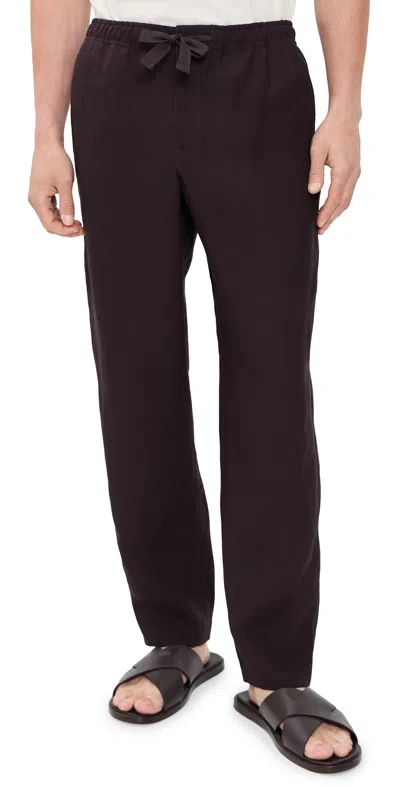 Orlebar Brown Mens Alex Tapered-leg Linen Trousers Espresso In Brown