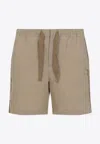 Orlebar Brown Relaxed Fit Piping Seam Linen Drawcord Shorts In Beige