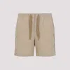 Orlebar Brown Relaxed Fit Piping Seam Linen Drawcord Shorts In Biscuit Damson