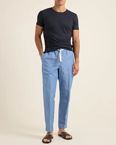 Orlebar Brown Alex Stripe Relaxed Fit Trousers In Blue