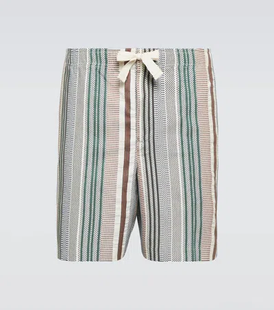 Orlebar Brown Alex Striped Cotton Shorts In White