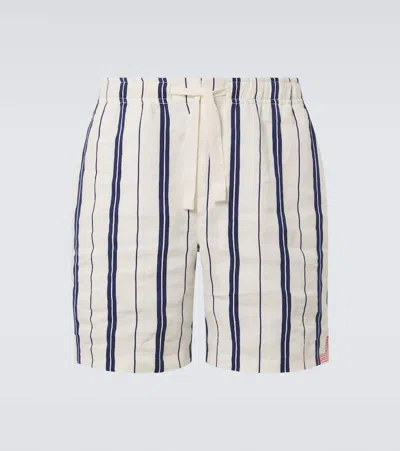 Orlebar Brown Alex Striped Shorts In White