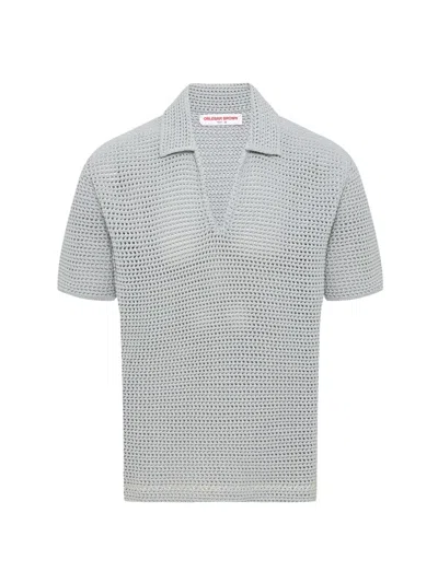 Orlebar Brown Batten Stitch Polo Shirt In Blue