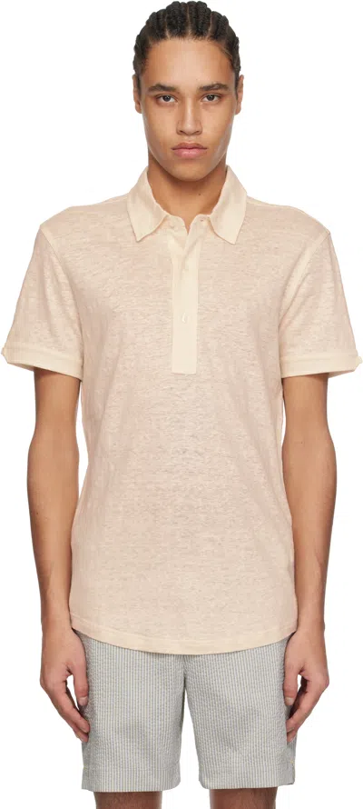 Orlebar Brown Beige Sebastian Linen Polo In Latte