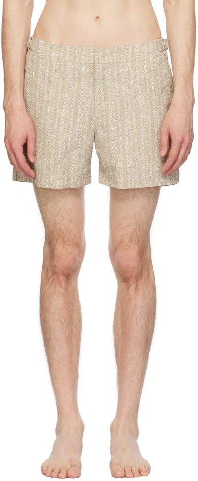 Orlebar Brown Beige Setter Swim Shorts In Biscuit