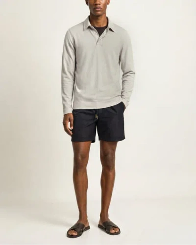 Orlebar Brown Ben Merino Relaxed Fit Polo Shirt In Gray