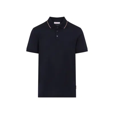 ORLEBAR BROWN BLACK POLO DESIGN T-SHIRT IN COTTON-LYOCELL BLEND