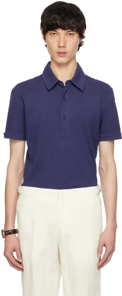 Orlebar Brown Blue Sebastian Polo In Lagoon Blue