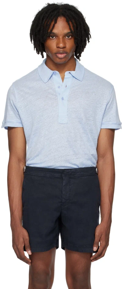 Orlebar Brown Blue Sebastian Polo In Soft Blue