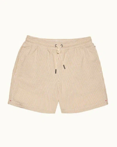 Orlebar Brown Boxer Seersuckeer Mid-length Relaxed Fit Seersucker Stripe Drawcord Swim Shorts