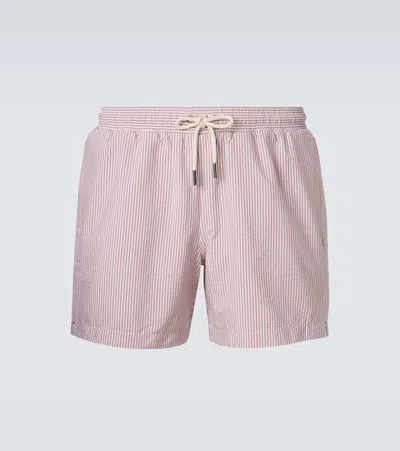 Orlebar Brown Boxer Striped Swim Trunks In Pink