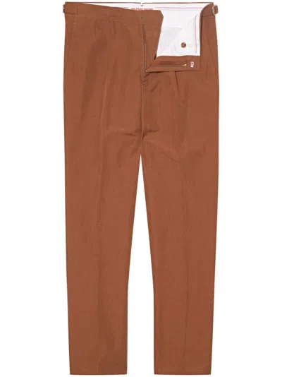 Orlebar Brown Buckle-strap Detailing Trousers In Brown