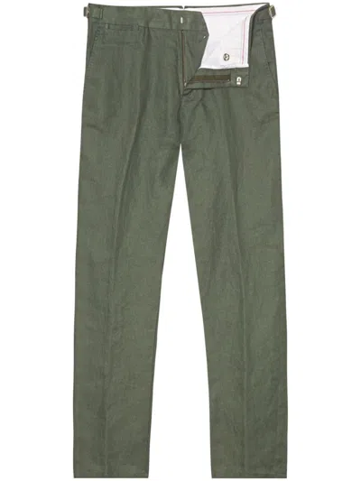 Orlebar Brown Buckle-strap Detailing Trousers In Green