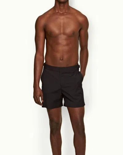 Orlebar Brown Bulldog Bonded Merino Shorts In Night Iris In Black